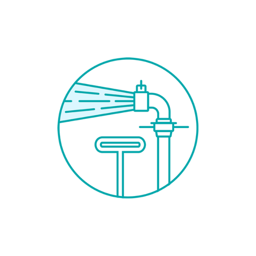 A icon of water being flushed